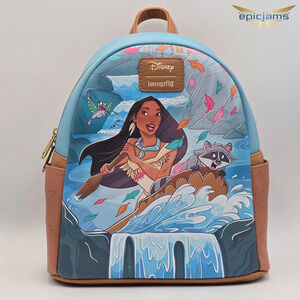 Loungefly Disney Pocahontas Meeko Flit Riverbend Blue Mini Backpack Bag New